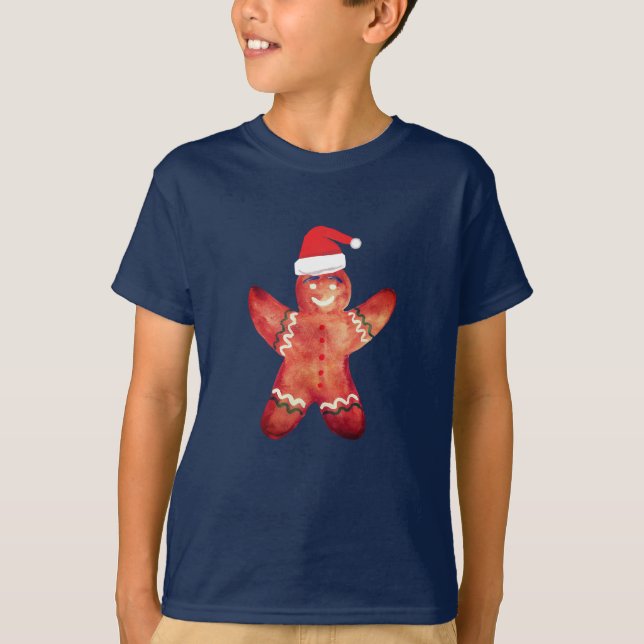 T-shirt Père Noël Pain d'épices Homme Cookie Dessin T-shir (Devant)