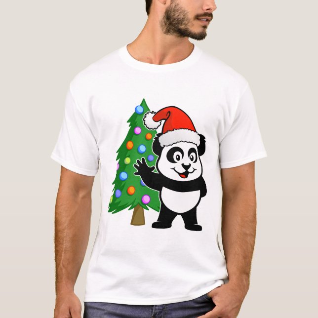 T-shirt Père Noël Panda (Devant)