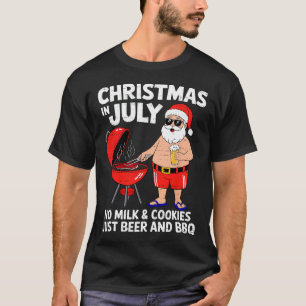 T-shirt Père Noël Pas De Lait De Cookies Juste Bbq Drôle D