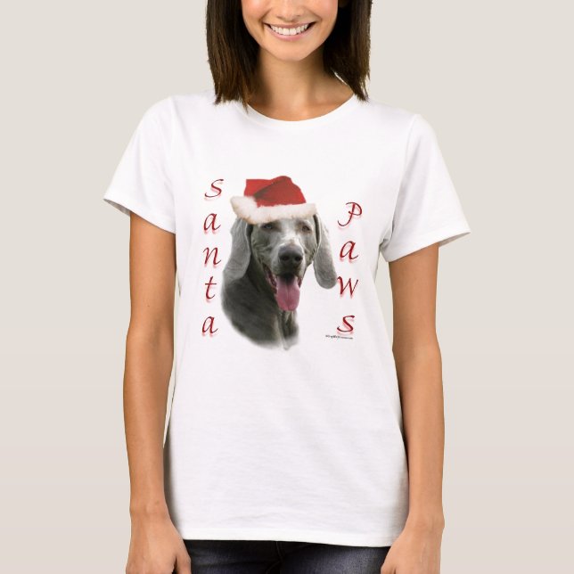 T-shirt Père Noël Paws de Weimaraner (Devant)