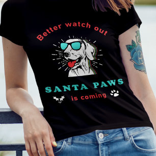 T-shirt Père Noël Paws est à venir Noël Vintage