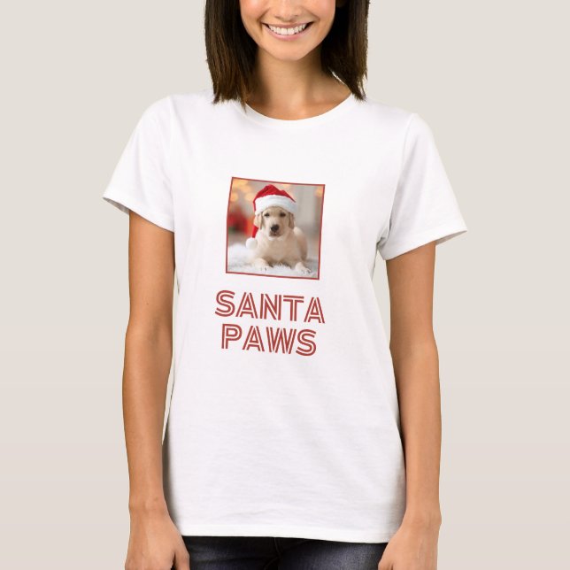 T-shirt Père Noël Paws - Photo personnalisée Amoureux des  (Devant)