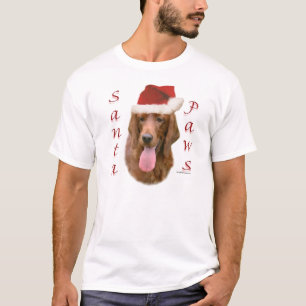 T-shirt Père Noël Paws, Setter irlandais