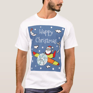 T-shirt Père Noël personnalisé Santa Claus Avion