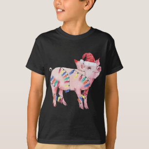T-shirt Père Noël Pig Noël éclat Pig Lover Noël