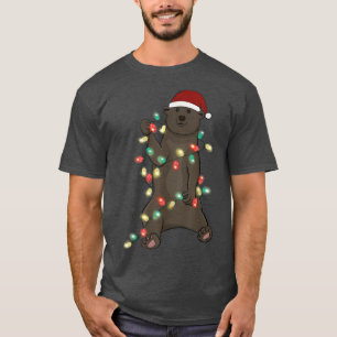 T-shirt Père Noël Polar ours couleur de Noël led lumière N