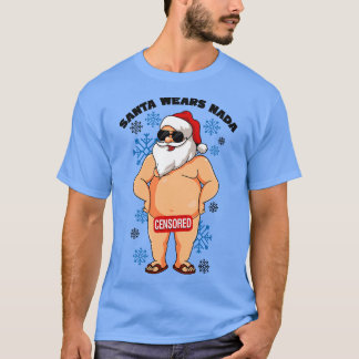 T-shirt Père Noël Porte Nada Naughty Père Noël Mauvais Noë