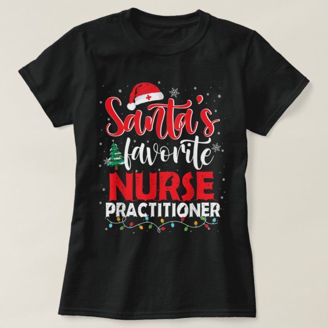 T-shirt Père Noël Praticien Préféré Infirmière Noël Sant (Design devant)