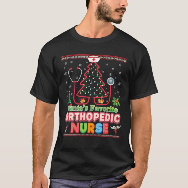 T-shirt père Noël Préférée Orthopédique Nurse Christmas Tr (Devant)