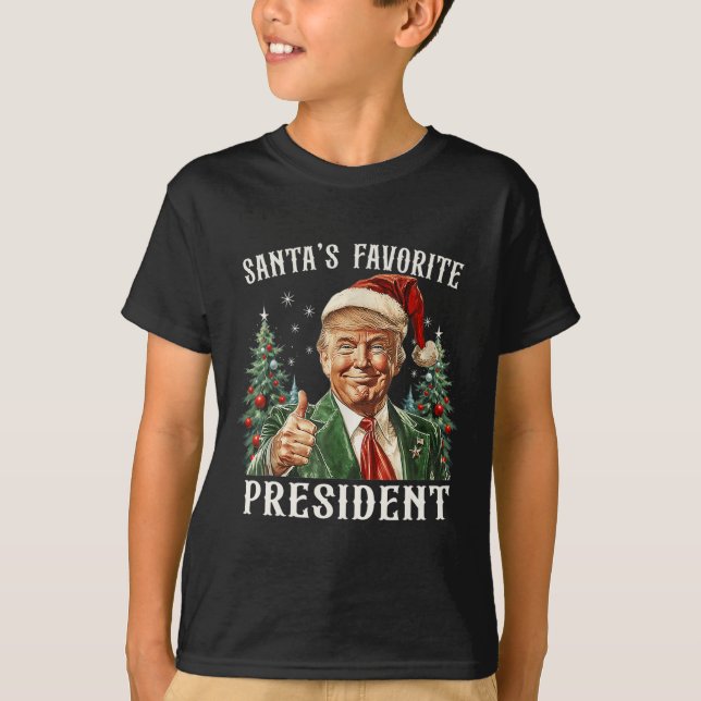 T-shirt Père Noël Président favori Funny Trump Noël X (Devant)