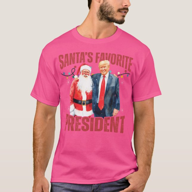 T-shirt Père Noël Président favori Trump Noël Père Noël (Devant)