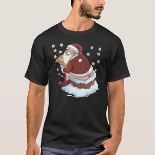 T-shirt Père Noël qui fait caca dans la cheminée Cadeau dr