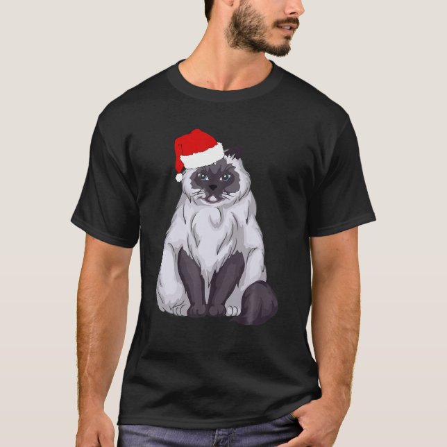 T-shirt père Noël Ragdoll Chat de Noël Pyjama T Funny Xmas (Devant)