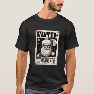 T-shirt Père Noël Recherché pour rupture et entrée dans l'
