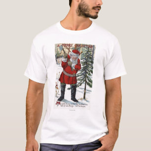 T-shirt Père Noël réduisant l'arbre de Noël