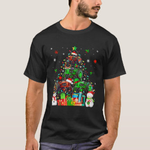 T-shirt Père Noël Reindeer Elf Tracteurs Comme Arbre de No