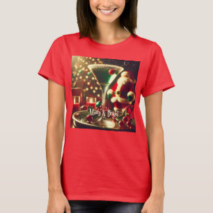T-shirt Père Noël Rétro 50's Martini Vert de Noël