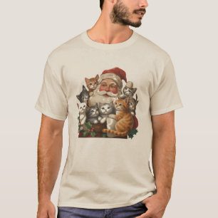 T-shirt Père Noël Rétro & Chatons Noël Hiver 90s