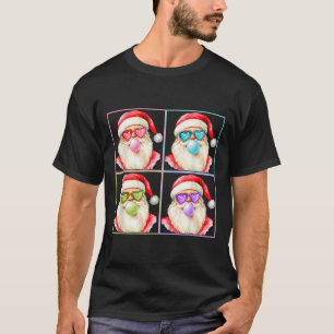 T-shirt Père Noël Rétro Qui Souffle du Bubble Gum P Art Lu
