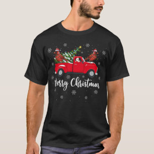 T-shirt Père Noël Riding Camion Rouge Cardinal Nord Bird C