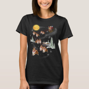 T-shirt Père Noël Riding Rough Collie Chien X mas Pyjama F