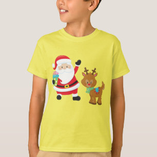 T-shirt père Noël Rudolph, le renne à nez rouge