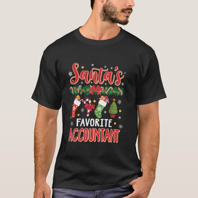T-shirt Père Noël s comptable favori Santa Hat Xmas (Devant)