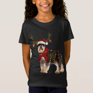 T-Shirt Père Noël Schnauzer rennes Noël clair