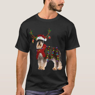 T-shirt Père Noël Schnauzer rennes Noël clair