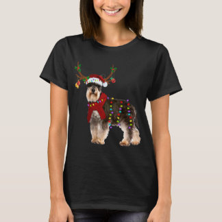 T-shirt Père Noël Schnauzer rennes Noël clair