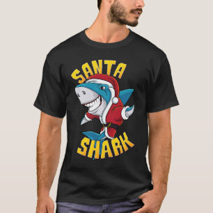 T-shirt Père Noël Shark Christmas Joyeux Sharkmas Funny Pè