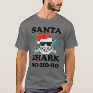 T-shirt père Noël Shark Ho-Ho-Ho Noël À Noël À La Pl