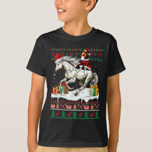 T-shirt Père Noël Sheltie équitation Cheval de Noël Sweate