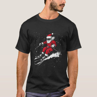 T-shirt Père Noël Ski Drôle Ski Xmas Noël