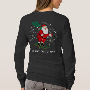 T-shirt Père Noël ski personnalisé Cadeau de Noël ski