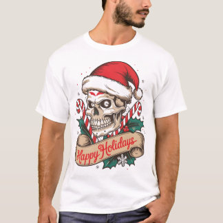 T-shirt 💀 🎅 Père Noël Skull Holiday Tee 🎄 ❄️