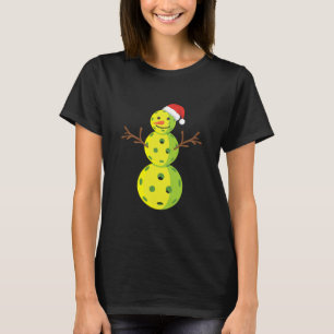 T-shirt père Noël Snowman Pickleball Lover drôle