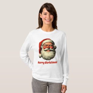 T-shirt Père Noël souriant style rétro vintage