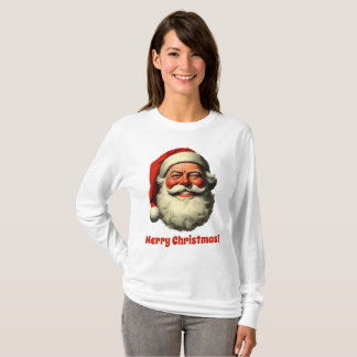 T-shirt Père Noël souriant style rétro vintage