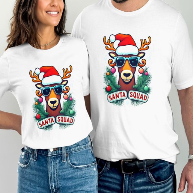 T-shirt Père Noël Squad Reindee Cool avec lunettes Noël (Créateur téléchargé)