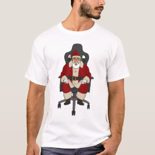 T-shirt Père Noël sur chaise de jeu de bureau
