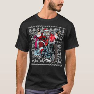 T-shirt père Noël sur la moto vilain cadeau de Noël Swe