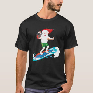 T-shirt Père Noël Surf Et Danse Joyeux Noël