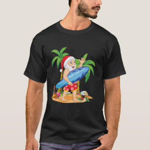 T-shirt Père Noël Surf Noël En Juillet Surfer Famille Matc