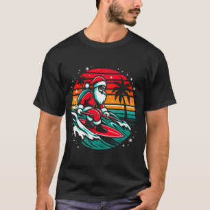 T-shirt Père Noël Surf Noël Une aventure tropicale