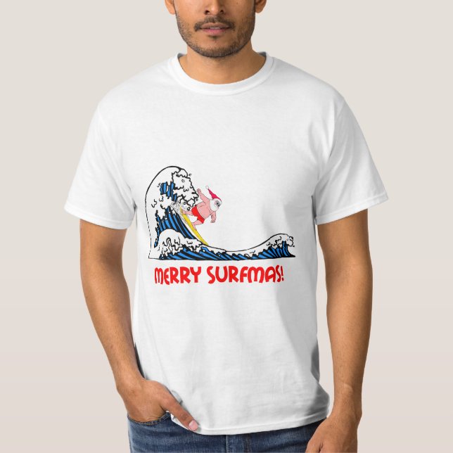 T-shirt Père Noël surfant (Devant)