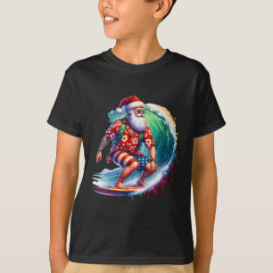 T-shirt Père Noël surfant Noël en juillet Plage Été