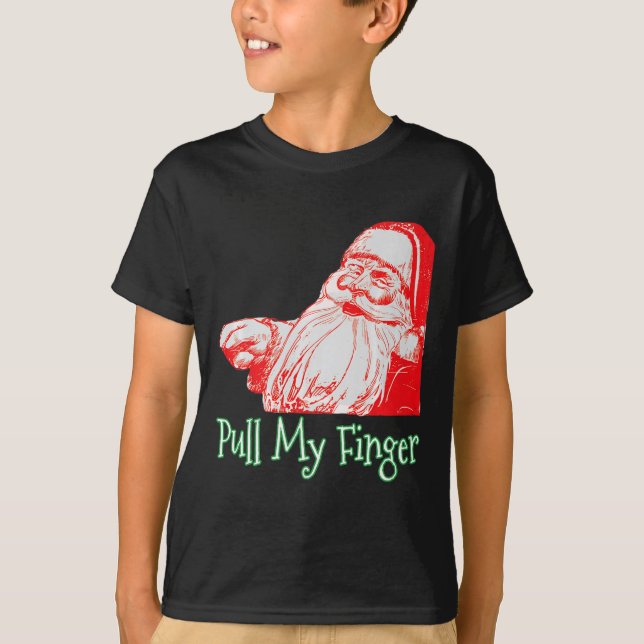 T-shirt Père Noël Tirer Mon Doigt Drôle Noël Fart Humour P (Devant)