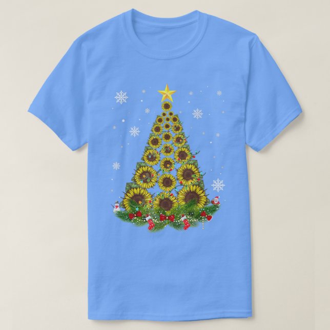 T-shirt Père Noël Tournesol Noël Arbre Lumières Père Noël  (Design devant)