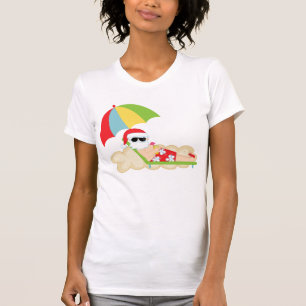 T-shirt Père Noël tropicale sur la plage